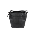 Back of the black bag with a broad upper band and two magnetic fasteners for the rear pocket — PU leather, SKU 6785
