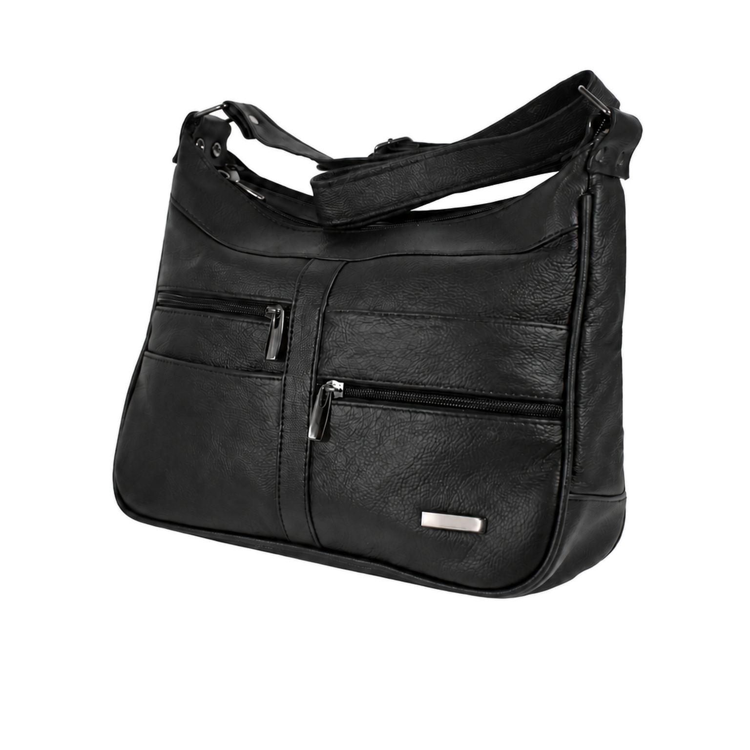 706fb-gallery-p169-approved-20260916 Angled bag with dipped top line and asymmetric front zip arrangement — Cowhide leather, SKU 706FB