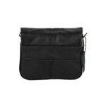 Black pouch reverse with open-topped sleeve and stitched band — Cowhide leather, SKU 7373