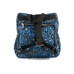 Back of the backpack with folded black shoulder straps and a large rear zip path — Polyester fabric, SKU 7442