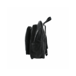 Side of the backpack showing projecting front layers and an open side pocket — Sheepskin leather, SKU 8591