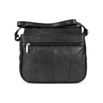 Back of the bag with rectangular panel seams and a long horizontal zip — Sheepskin leather, SKU L124